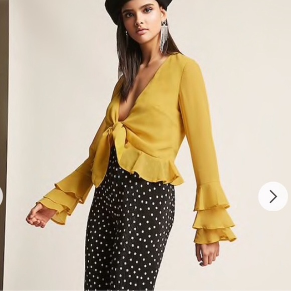 etophe studios Tops - Burnt orange tie front top